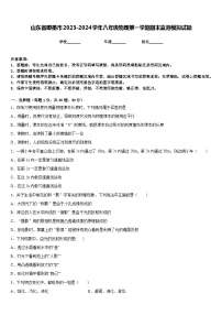 山东省即墨市2023-2024学年八年级物理第一学期期末监测模拟试题含答案