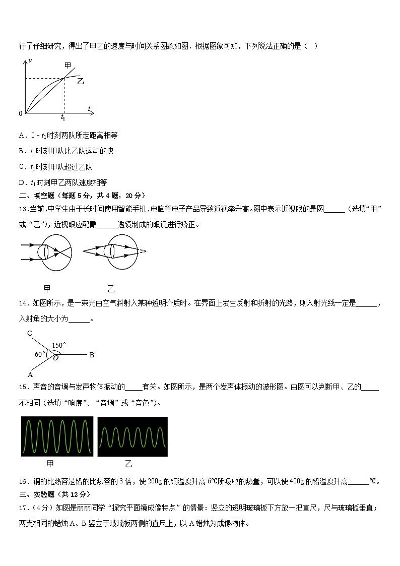 山东省即墨市2023-2024学年八年级物理第一学期期末监测模拟试题含答案第3页