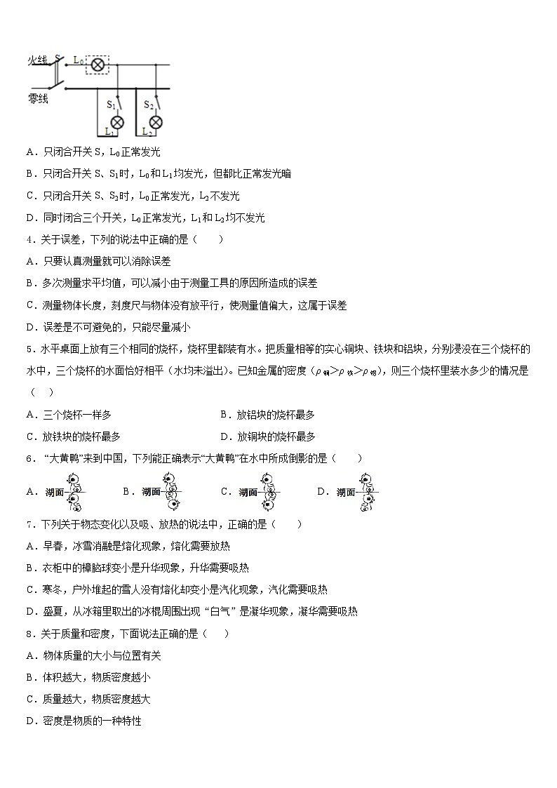 山东省曲阜市昌平中学2023-2024学年八上物理期末检测试题含答案第2页