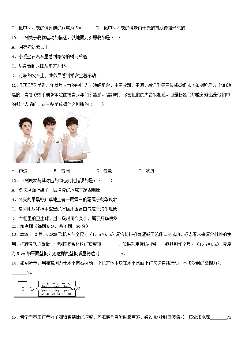 山东省微山县2023-2024学年物理八上期末达标检测模拟试题含答案第3页