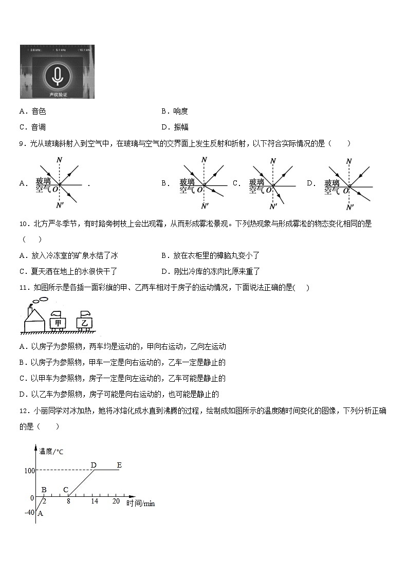 山东省无棣县鲁北高新技术开发区实验学校2023-2024学年八上物理期末统考试题含答案第3页