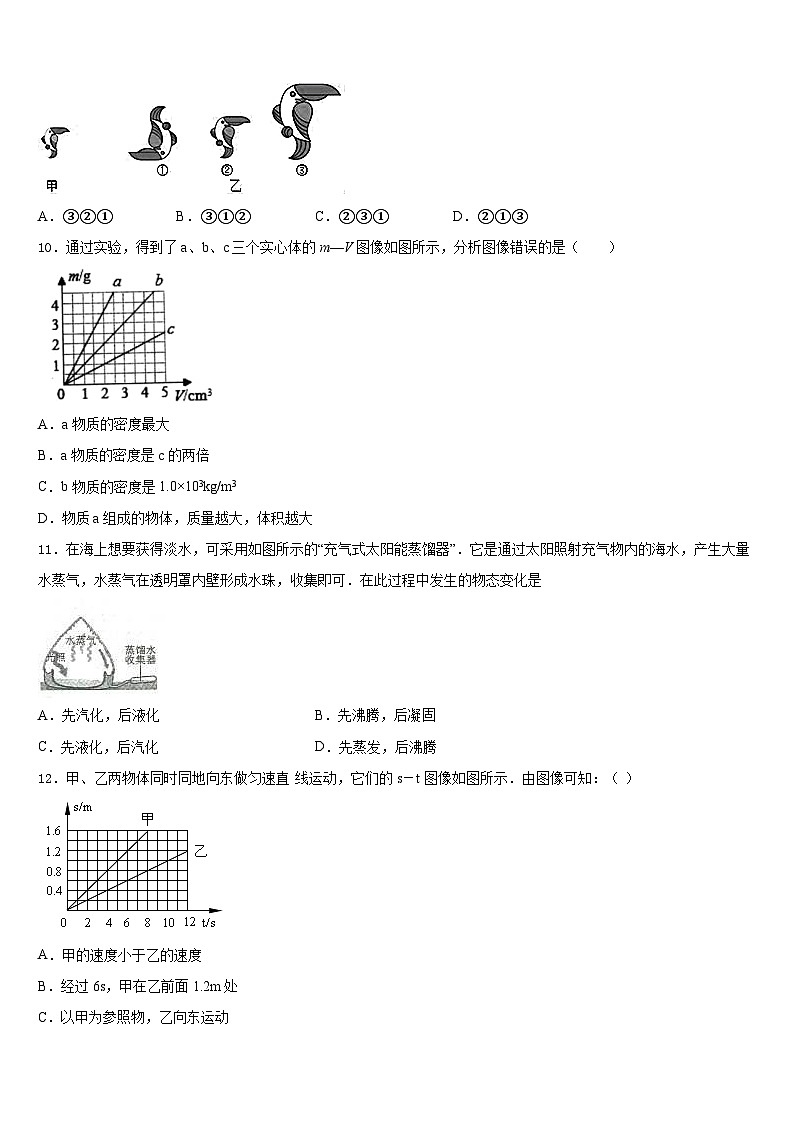 山东省济南市历城区2023-2024学年八上物理期末调研试题含答案03