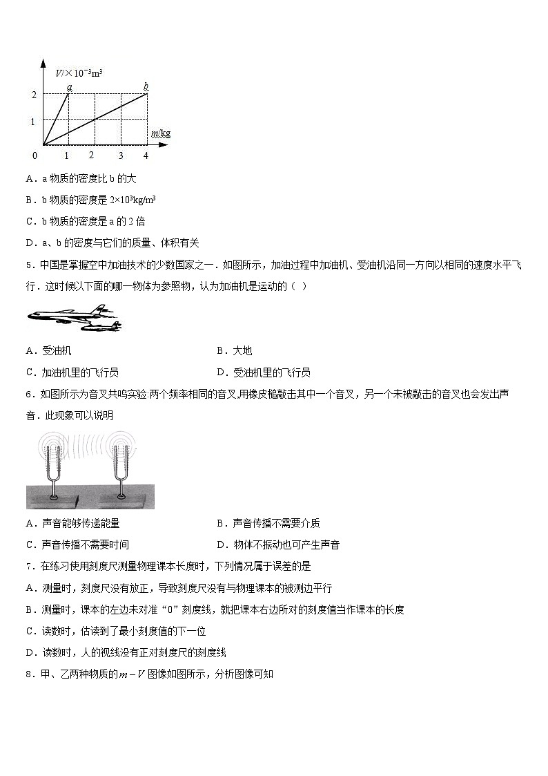 山东省济宁市兖州市2023-2024学年物理八年级第一学期期末统考模拟试题含答案02