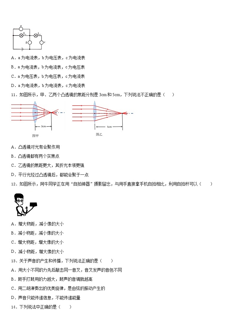 山东省枣庄市薛城区舜耕中学2023-2024学年物理八年级第一学期期末达标检测试题含答案03