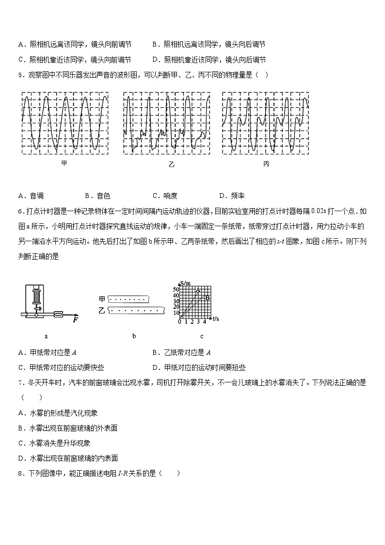 山东省滨州市联考2023-2024学年八年级物理第一学期期末学业质量监测模拟试题含答案第2页
