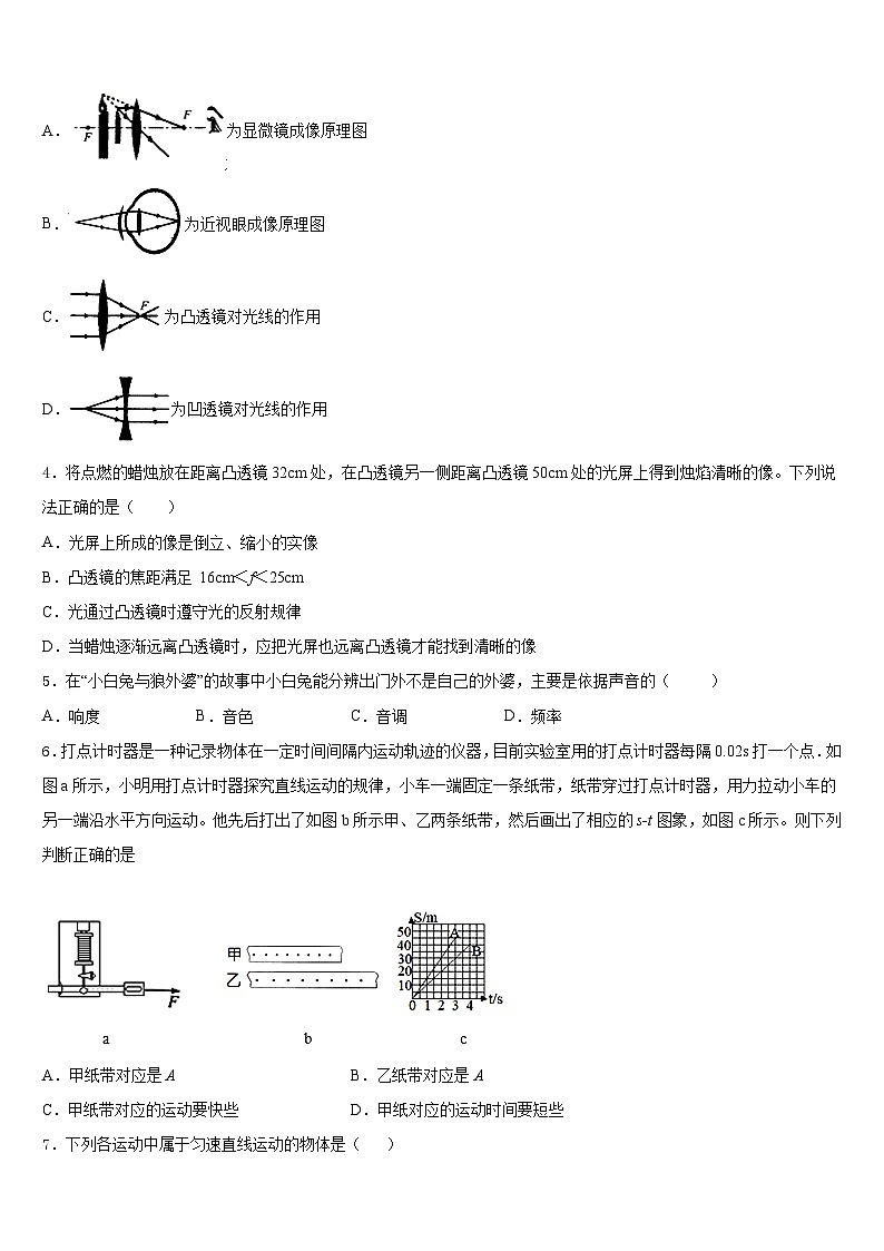 山东省潍坊市辖县2023-2024学年八上物理期末达标检测试题含答案第2页