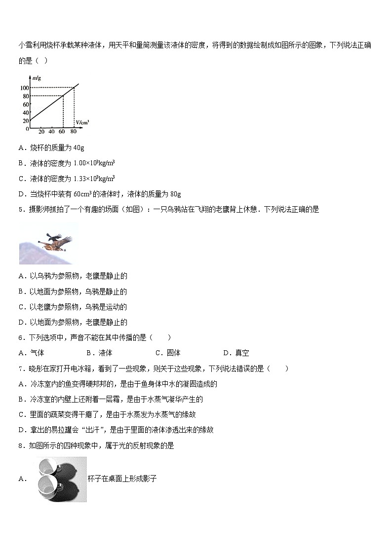 山东省聊城市东阿县2023-2024学年八上物理期末达标检测模拟试题含答案02