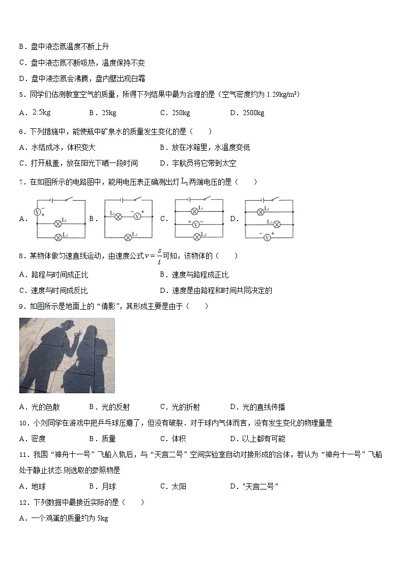 山东省潍坊市安丘市2023-2024学年物理八上期末经典模拟试题含答案第2页