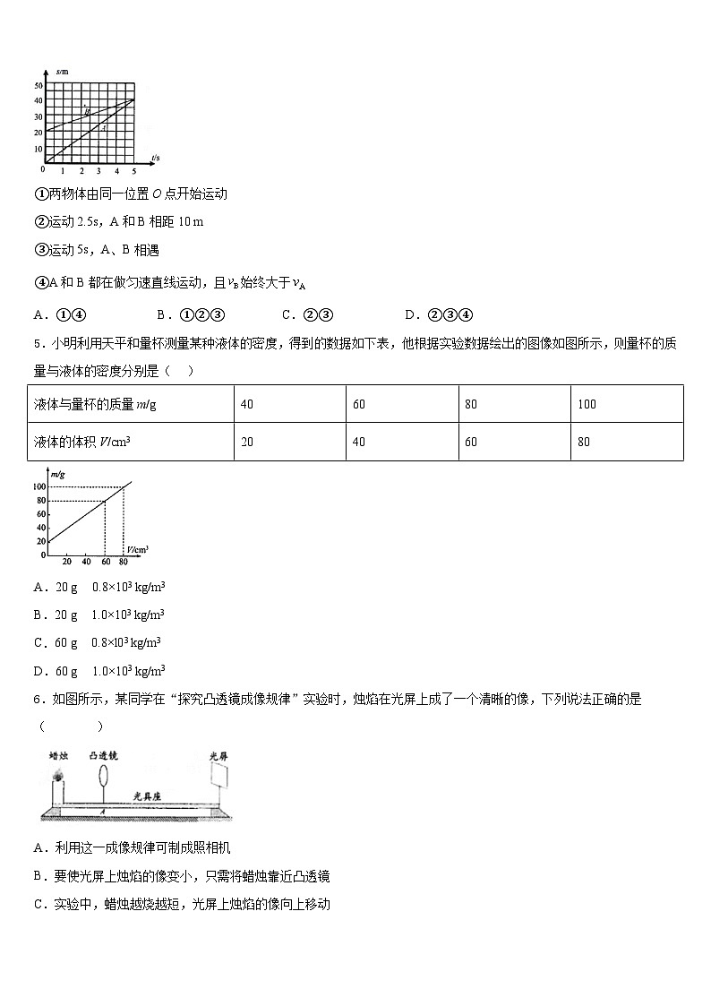 山东省烟台市招远市金岭镇邵家初级中学2023-2024学年物理八上期末复习检测模拟试题含答案02
