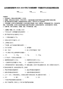 山东省郓城县联考2023-2024学年八年级物理第一学期期末学业质量监测模拟试题含答案