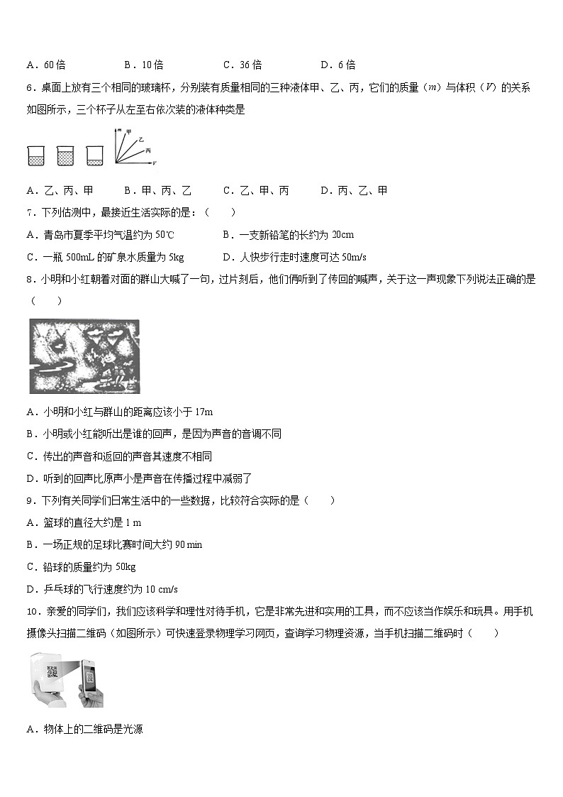 山西省临汾平阳2023-2024学年八年级物理第一学期期末监测模拟试题含答案第2页