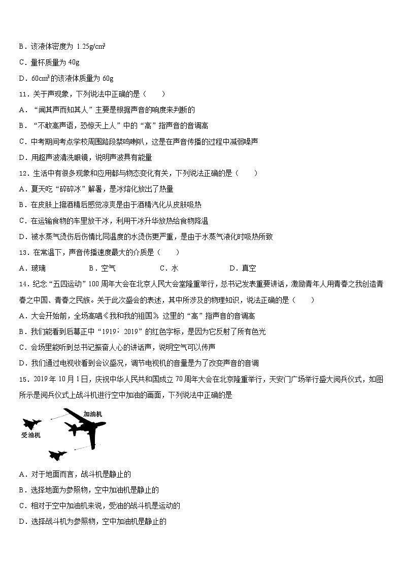 山西省（运城地区）2023-2024学年物理八年级第一学期期末达标测试试题含答案第3页