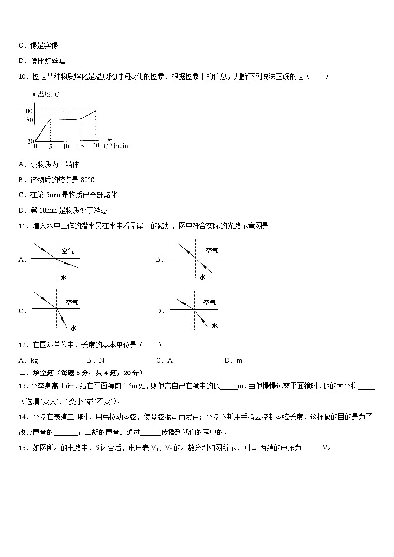 岳阳市重点中学2023-2024学年八上物理期末复习检测试题含答案第3页