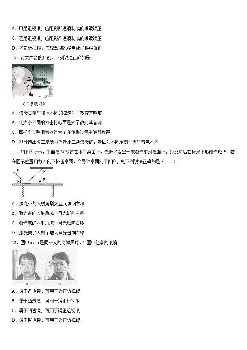 广东省东莞市长安实验中学2023-2024学年八上物理期末达标检测试题含答案03