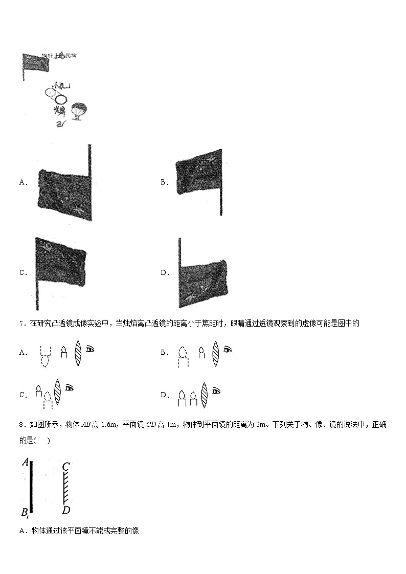 广东省佛山市超盈实验中学2023-2024学年物理八年级第一学期期末预测试题含答案第3页
