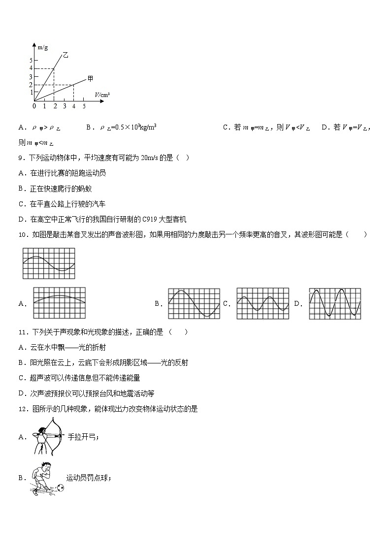 广东省佛山市南海外国语学校2023-2024学年八年级物理第一学期期末复习检测模拟试题含答案03