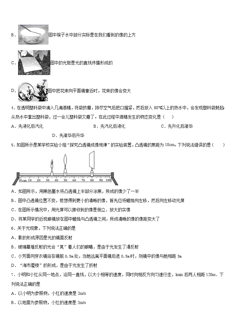 广东省开平市第二中学2023-2024学年八年级物理第一学期期末教学质量检测模拟试题含答案第2页