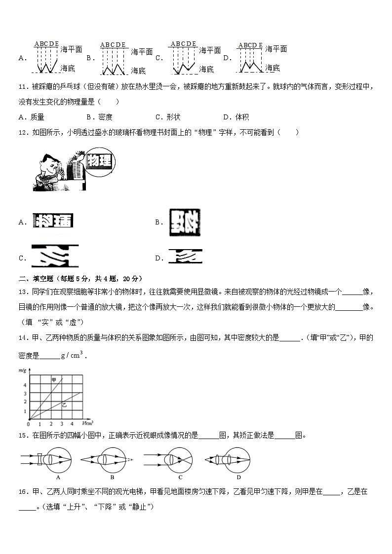 广东省揭阳真理中学2023-2024学年八上物理期末监测试题含答案03