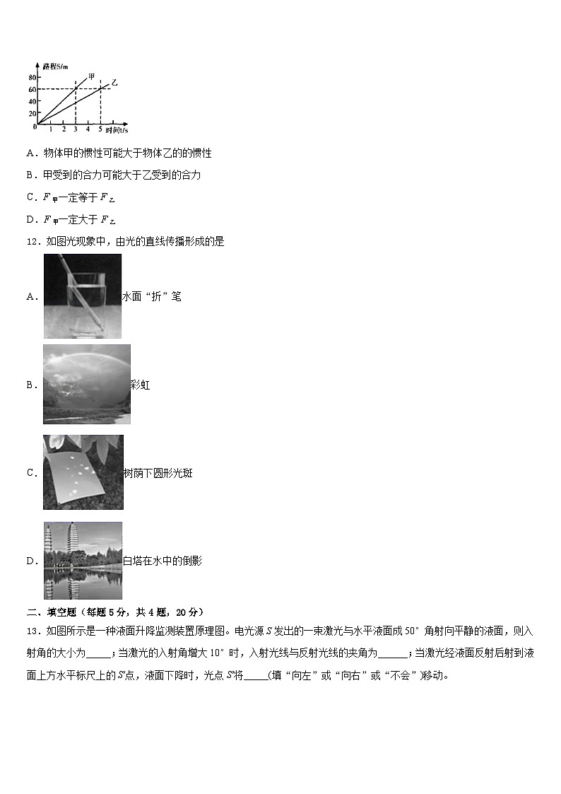广东省深圳市2023-2024学年八上物理期末复习检测试题含答案第3页