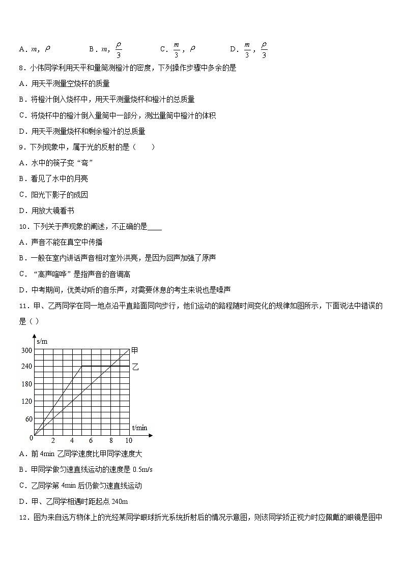 广东省深圳市桃源中学2023-2024学年物理八上期末质量跟踪监视试题含答案第3页