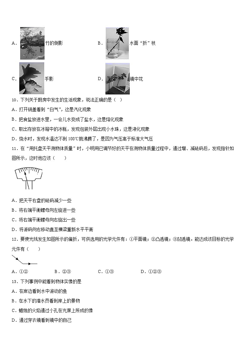 广东茂名市直属学校2023-2024学年物理八上期末联考试题含答案第3页