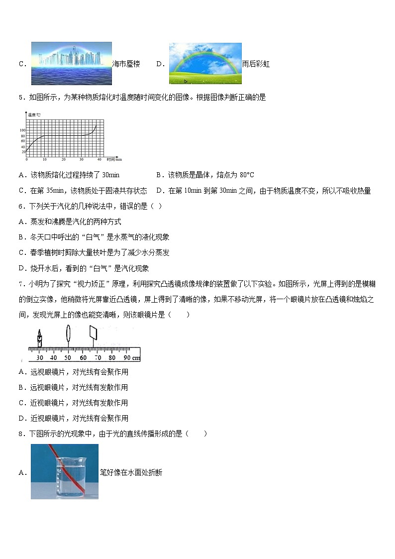 广东省潮州市潮安区雅博学校2023-2024学年物理八上期末调研试题含答案03