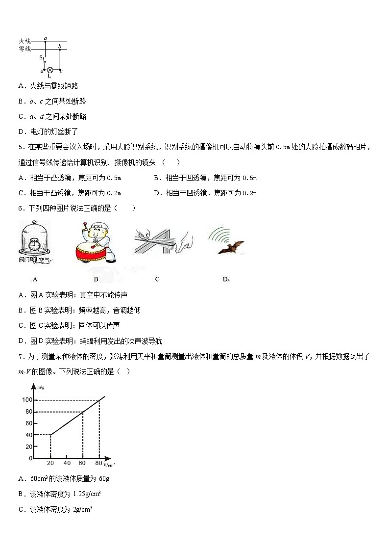 广东省深圳市龙岗区石芽岭学校2023-2024学年物理八上期末联考模拟试题含答案第2页