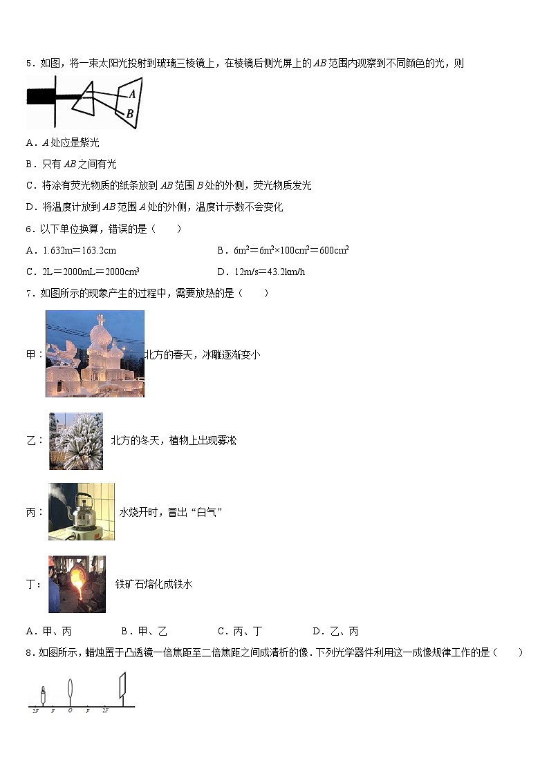 广东省湛江地区六校联考2023-2024学年物理八上期末联考试题含答案02