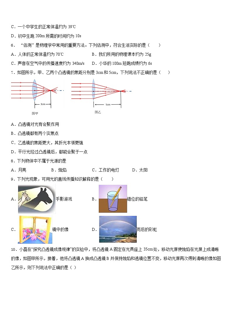 广东省珠海市文园中学2023-2024学年八年级物理第一学期期末联考试题含答案第2页