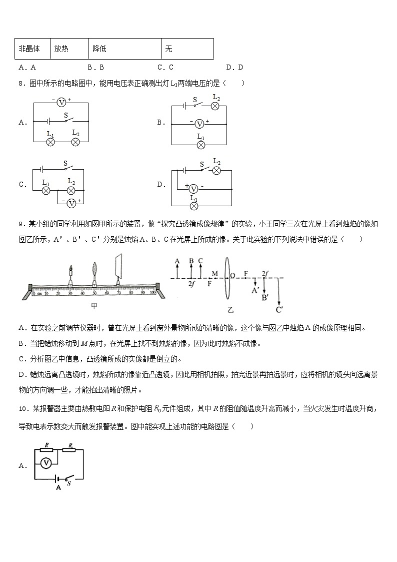 广西北部湾经济区四市同城2023-2024学年八年级物理第一学期期末调研模拟试题含答案03
