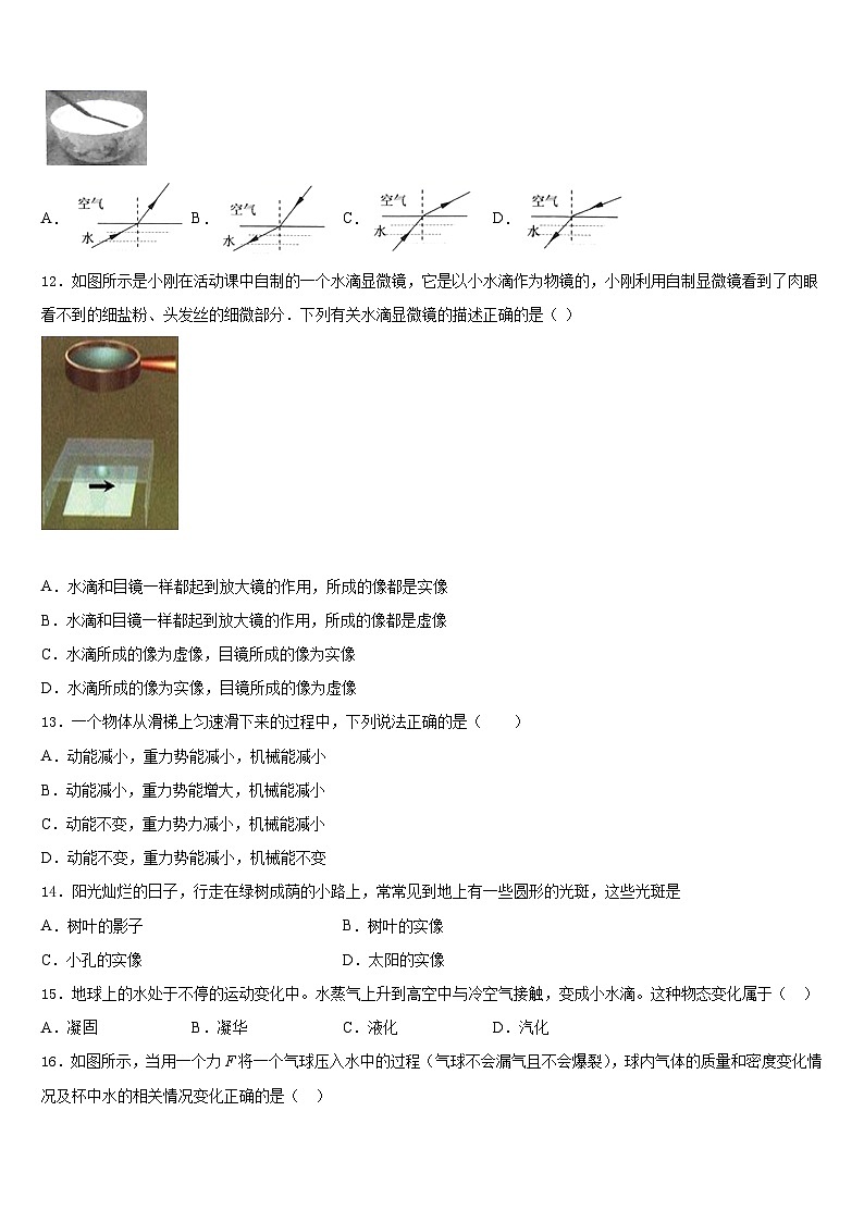 广西合浦县联考2023-2024学年物理八年级第一学期期末考试模拟试题含答案03