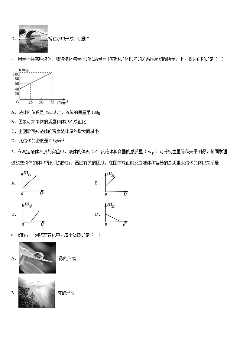 成都市高新区草池初中2023-2024学年物理八上期末复习检测模拟试题含答案第2页