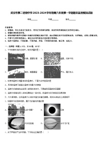 武汉市第二初级中学2023-2024学年物理八年级第一学期期末监测模拟试题含答案