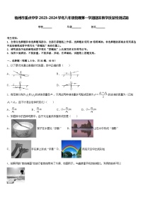 梧州市重点中学2023-2024学年八年级物理第一学期期末教学质量检测试题含答案