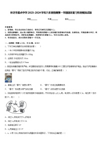 林芝市重点中学2023-2024学年八年级物理第一学期期末复习检测模拟试题含答案