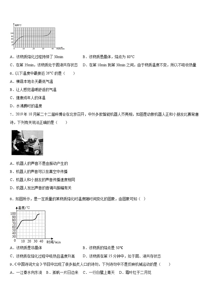 江苏省东台市民办校联盟2023-2024学年八年级物理第一学期期末检测试题含答案02