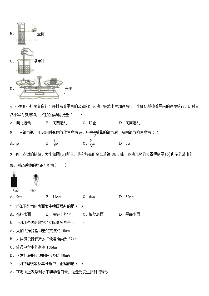 江苏省南京东山外国语学校2023-2024学年物理八年级第一学期期末考试试题含答案第2页