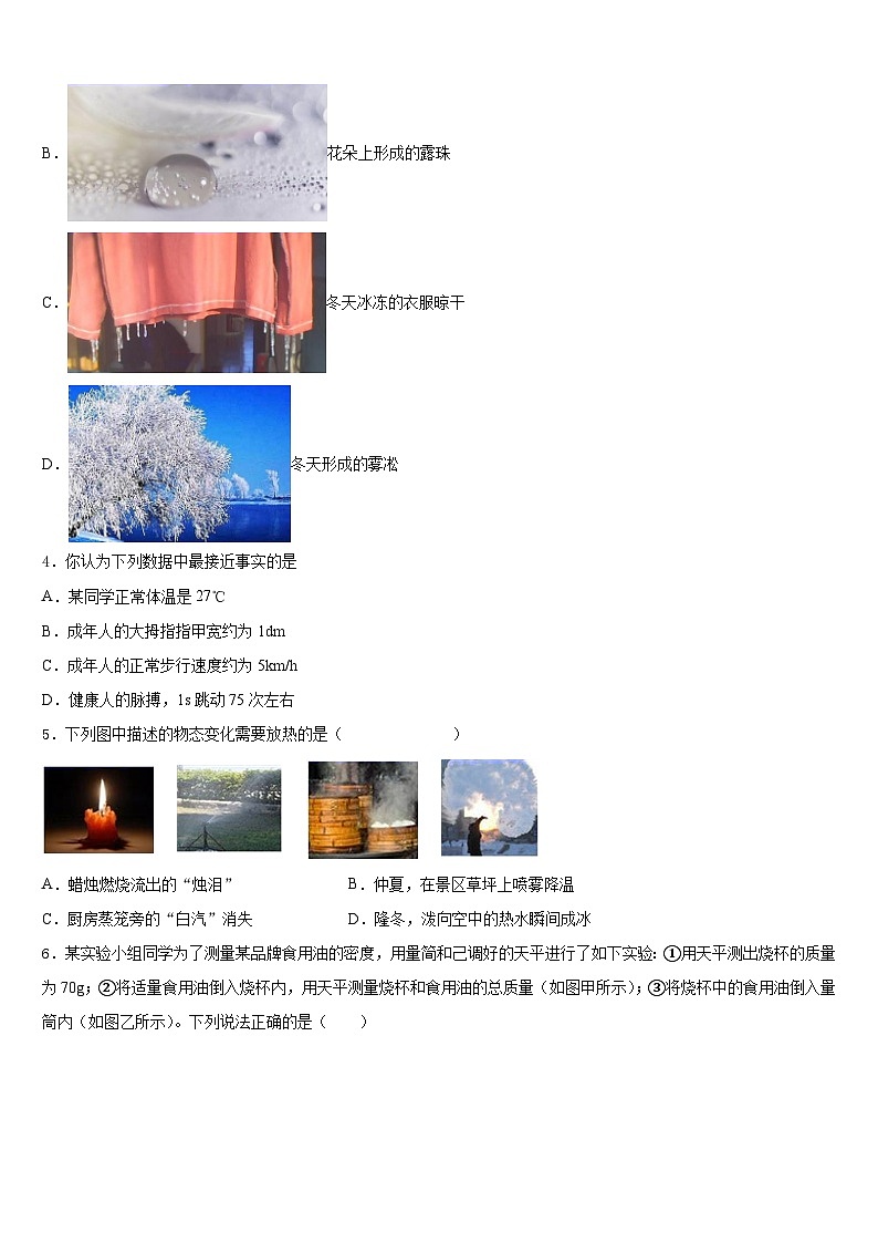 江苏省南京市玄武外国语学校2023-2024学年八年级物理第一学期期末质量跟踪监视模拟试题含答案第2页