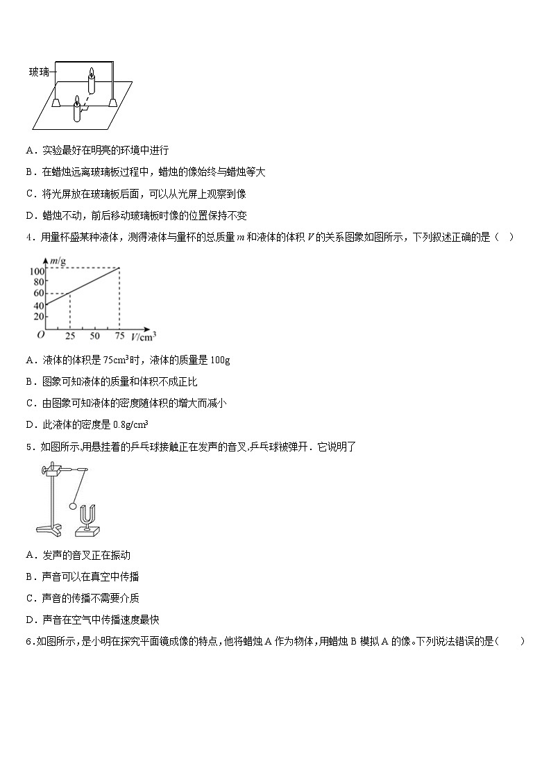 江苏省南京市新城中学2023-2024学年物理八上期末质量跟踪监视模拟试题含答案02
