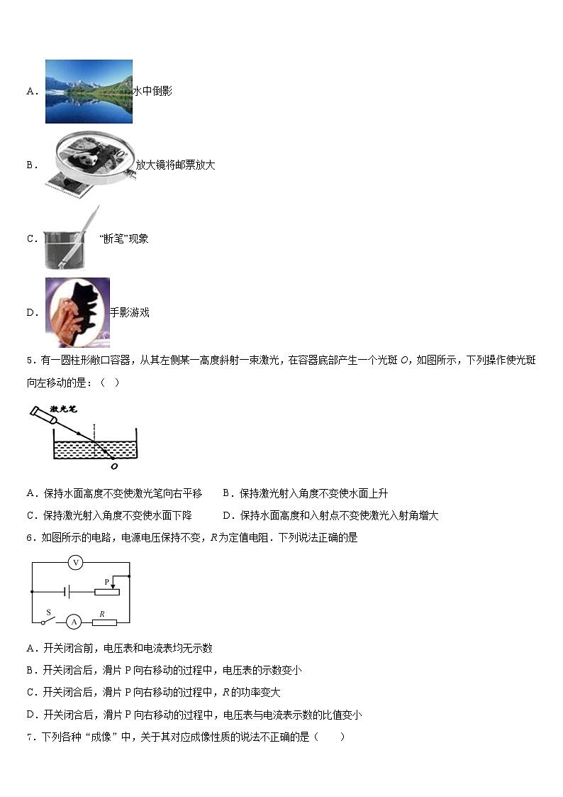 江苏省工业园区青剑湖学校2023-2024学年物理八上期末调研试题含答案02