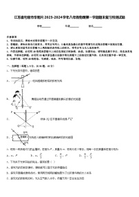 江苏省句容市华阳片2023-2024学年八年级物理第一学期期末复习检测试题含答案