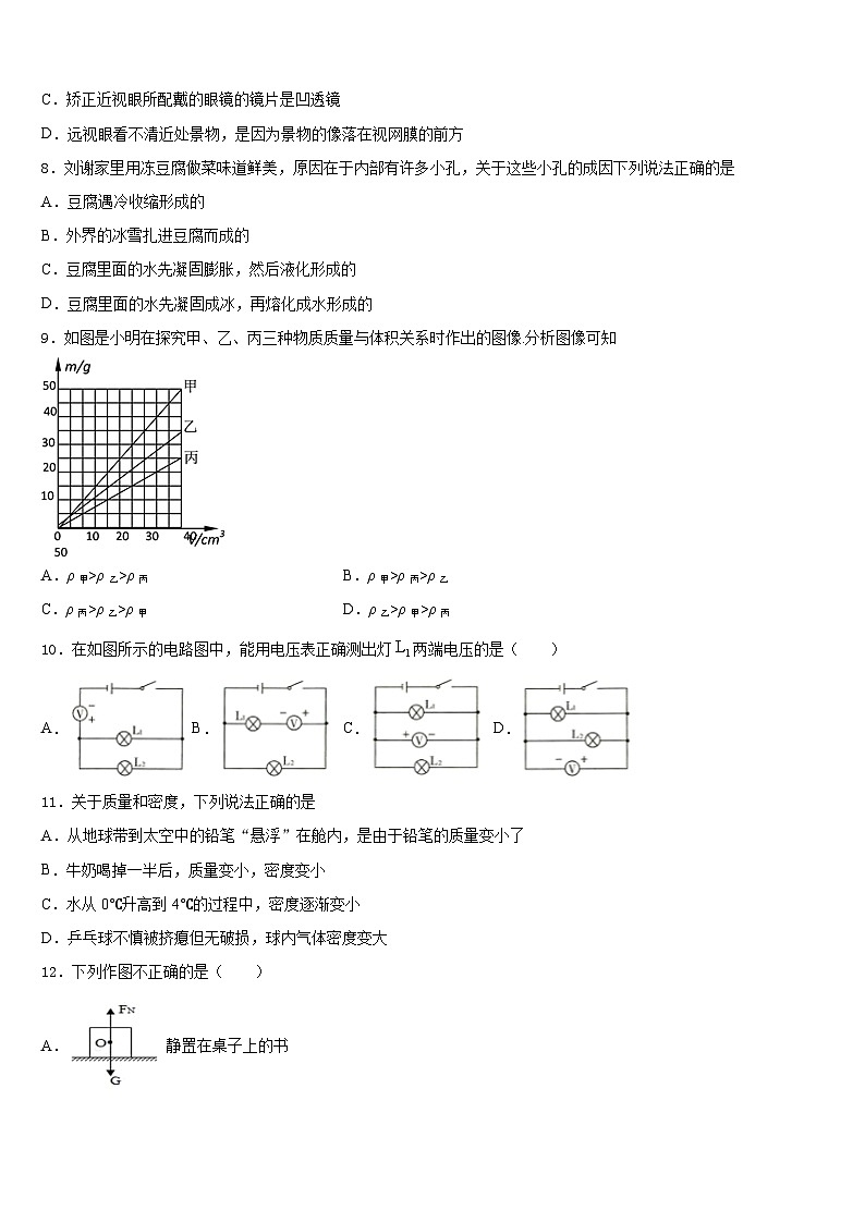 江苏省句容市华阳片2023-2024学年八年级物理第一学期期末复习检测试题含答案第3页