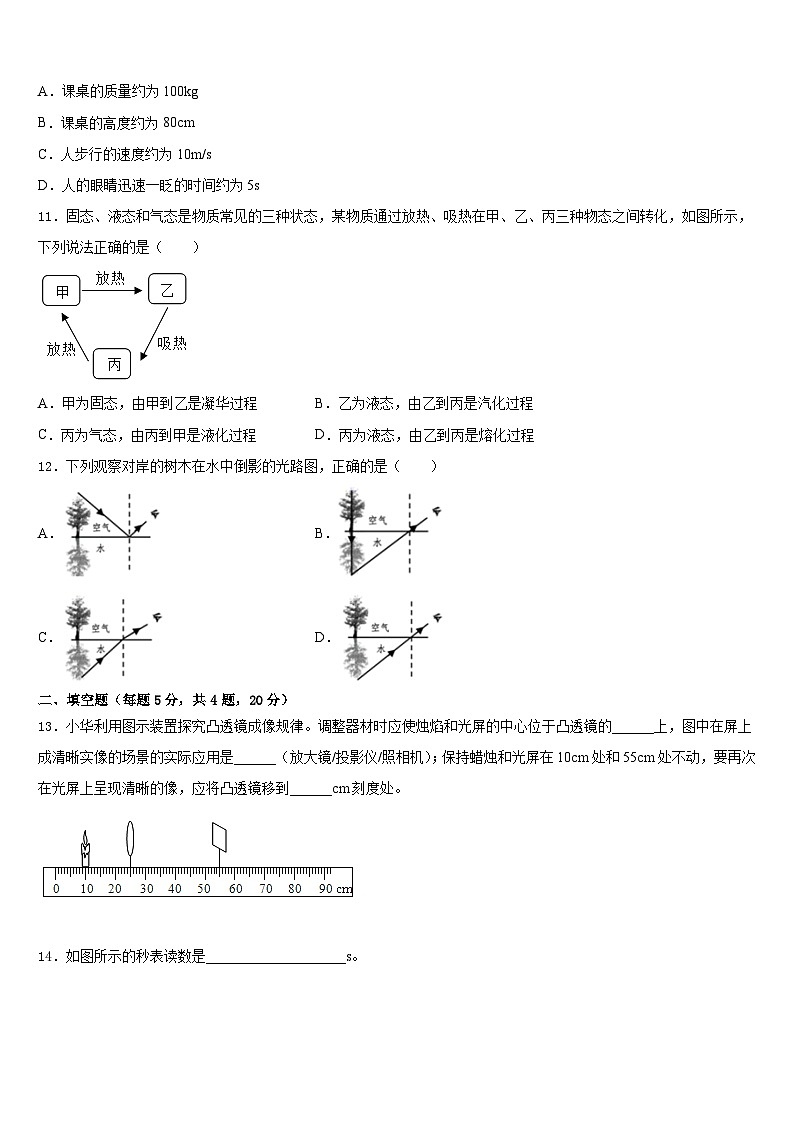 江苏省宿迁市泗阳县2023-2024学年八年级物理第一学期期末学业质量监测试题含答案03