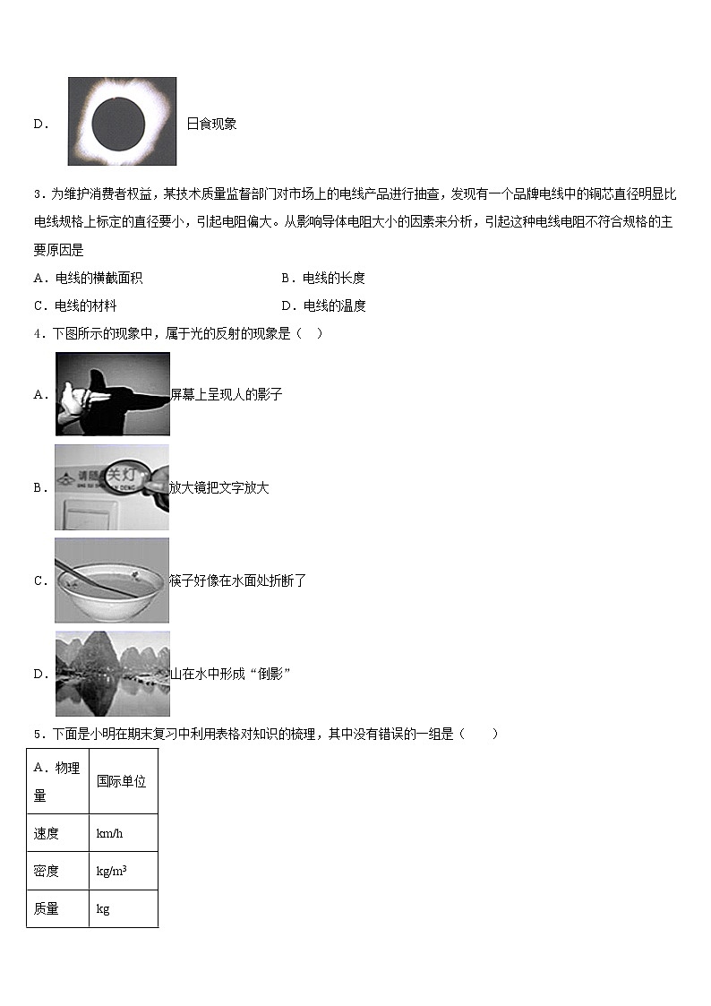 江苏省扬州市江都区五校联谊2023-2024学年八上物理期末预测试题含答案02