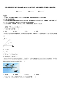 江苏省扬州市江都区郭村中学2023-2024学年八年级物理第一学期期末调研试题含答案