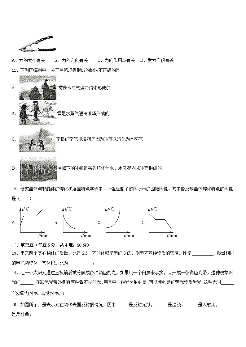 江苏省扬州市仪征市大仪中学2023-2024学年物理八年级第一学期期末监测模拟试题含答案03