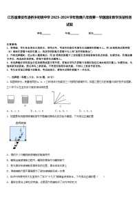 江苏省淮安市凌桥乡初级中学2023-2024学年物理八年级第一学期期末教学质量检测试题含答案