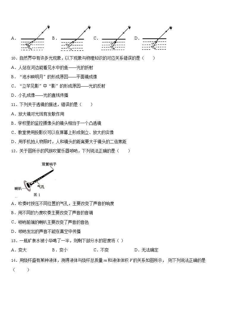 江苏省泰州市海陵2023-2024学年物理八年级第一学期期末复习检测模拟试题含答案03