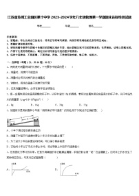 江苏省苏州工业园区第十中学2023-2024学年八年级物理第一学期期末达标检测试题含答案