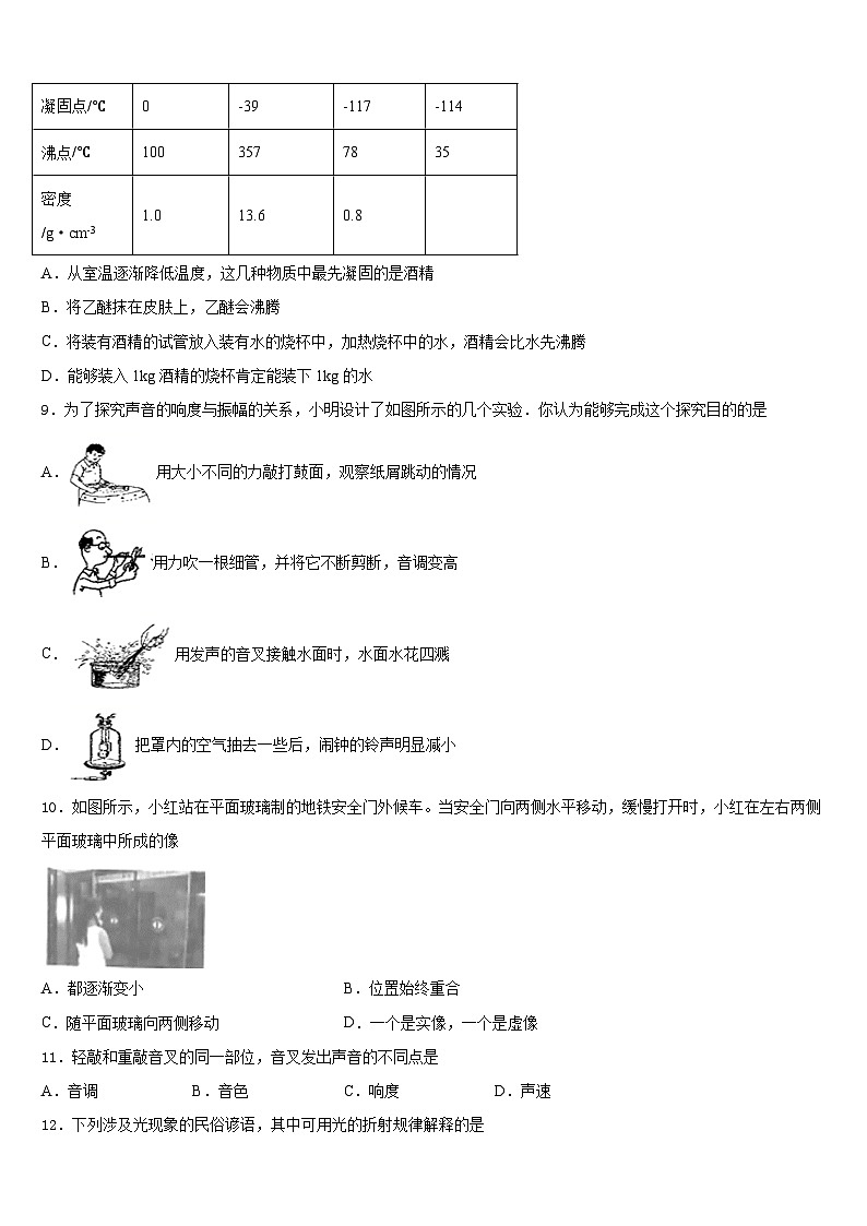 江苏省盐城市亭湖区2023-2024学年物理八年级第一学期期末达标检测试题含答案03